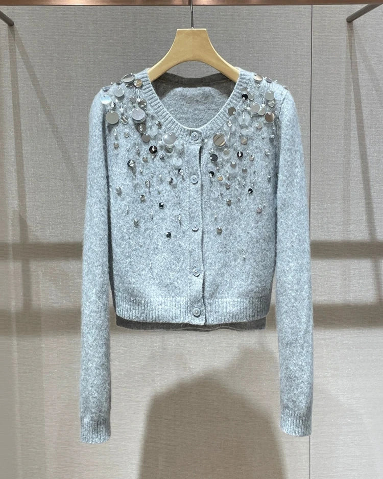Spangle Knit Cardigan 00012