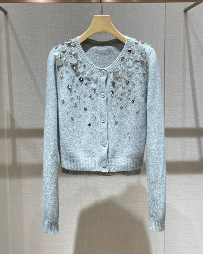 Spangle Knit Cardigan 00012