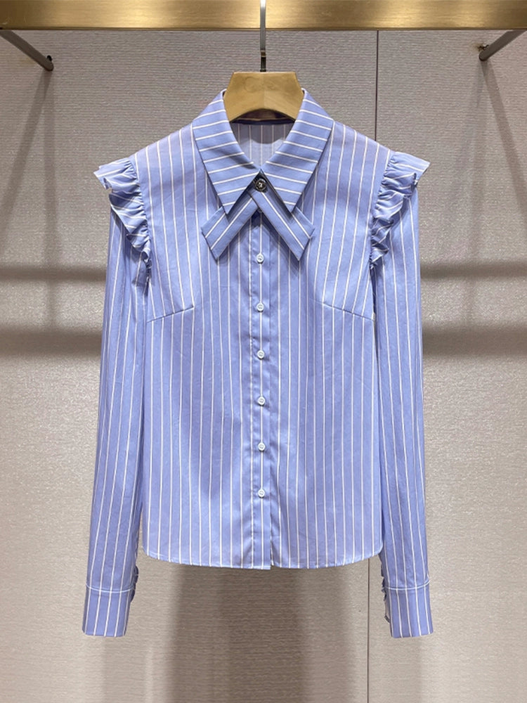 Cross Collar Shirt with Vest 00034