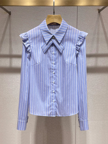 Cross Collar Shirt with Vest 00034
