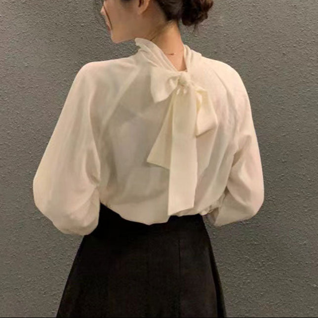 Soft Drape Mock-Neck Blouse 00178