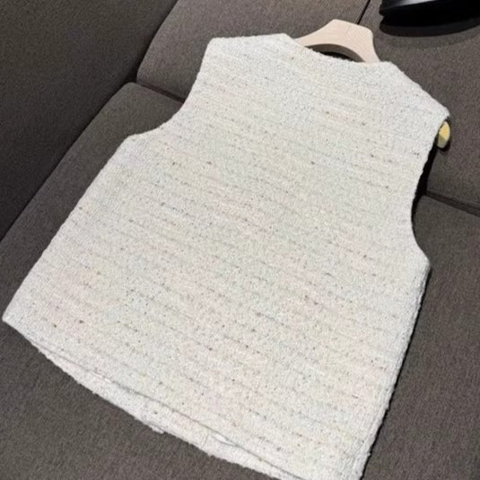 Classic White Tweed Vest 00237