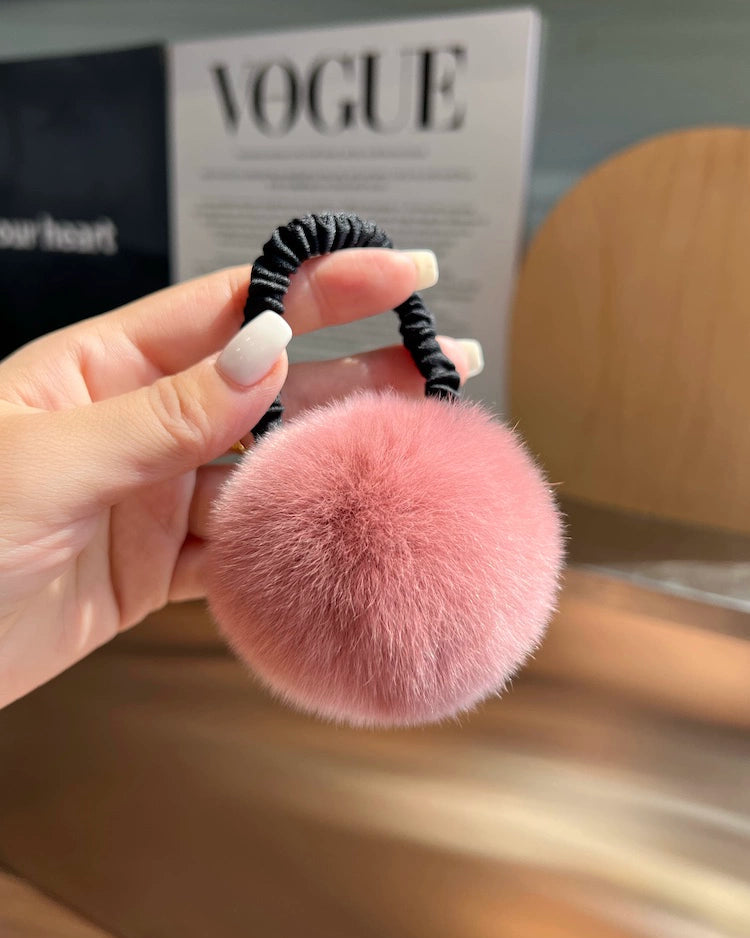 Fluffy Fur Ball Hair Tie 00479
