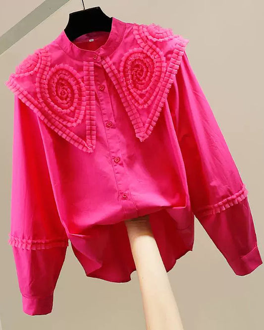 Romantic Ruffle Lace Blouse 00390