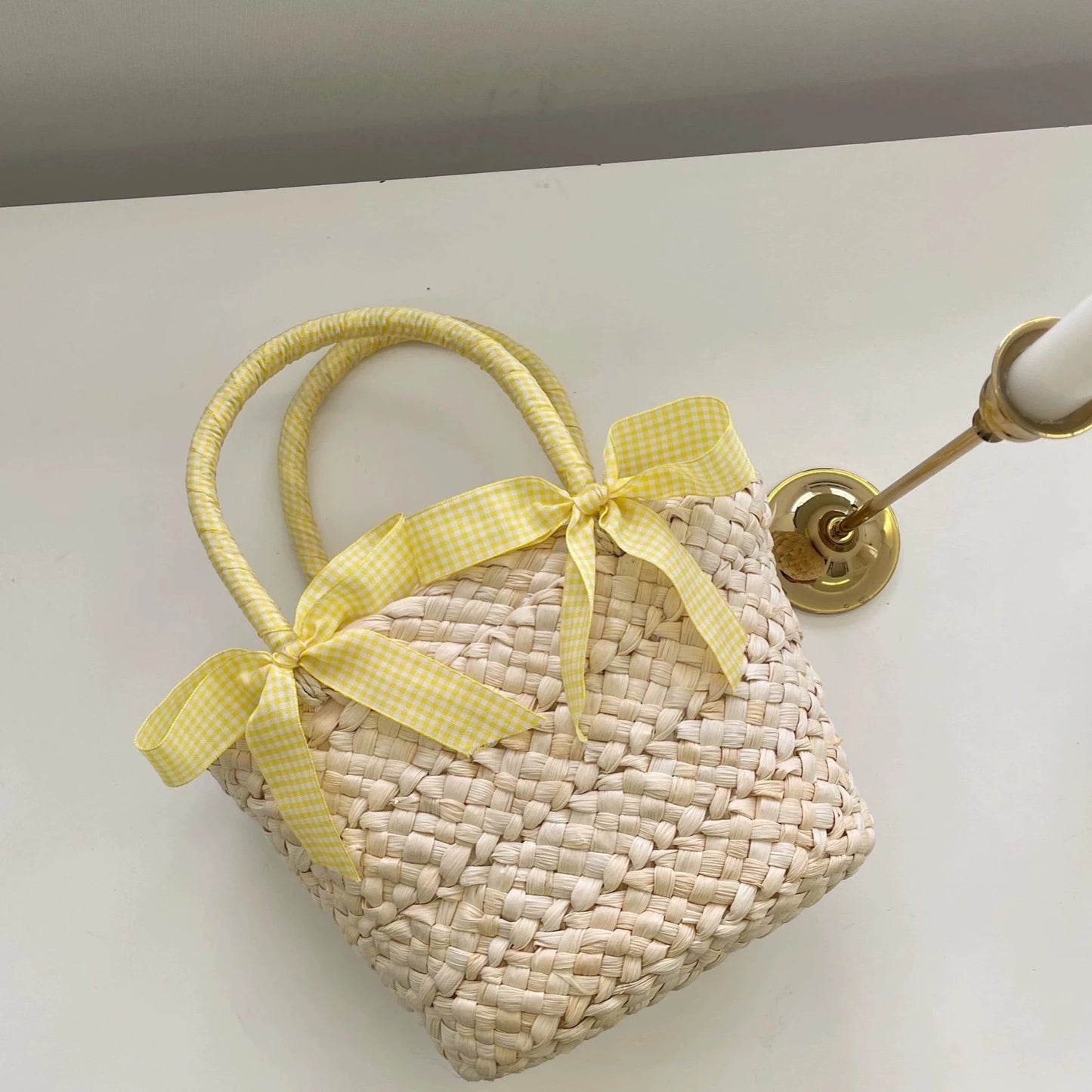 Small Basket Bag with Bow 00056