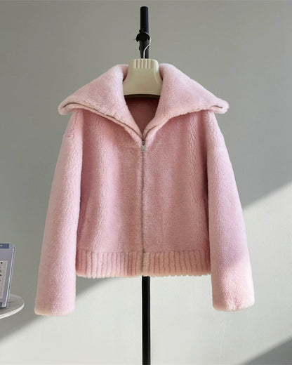Fuzzy Wool-Blend Short Jacket 00523