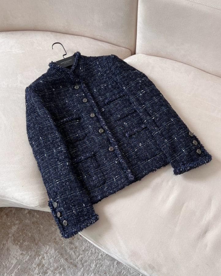 Navy Tweed Classic Jacket 00307