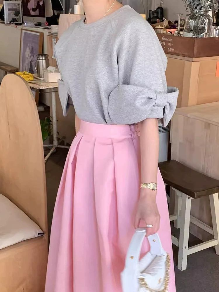 Casual Bow-Tied Sleeve Tee 00276