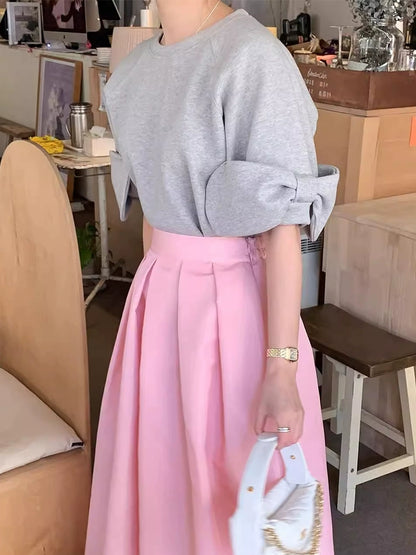 Casual Bow-Tied Sleeve Tee 00276