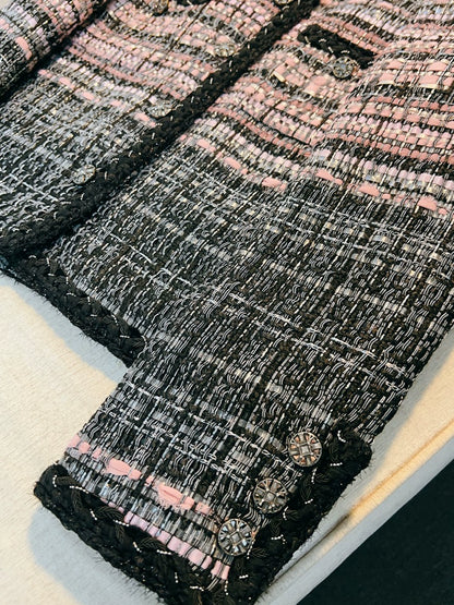 Parisian Tweed Jacket - Black and Pink Check 00309