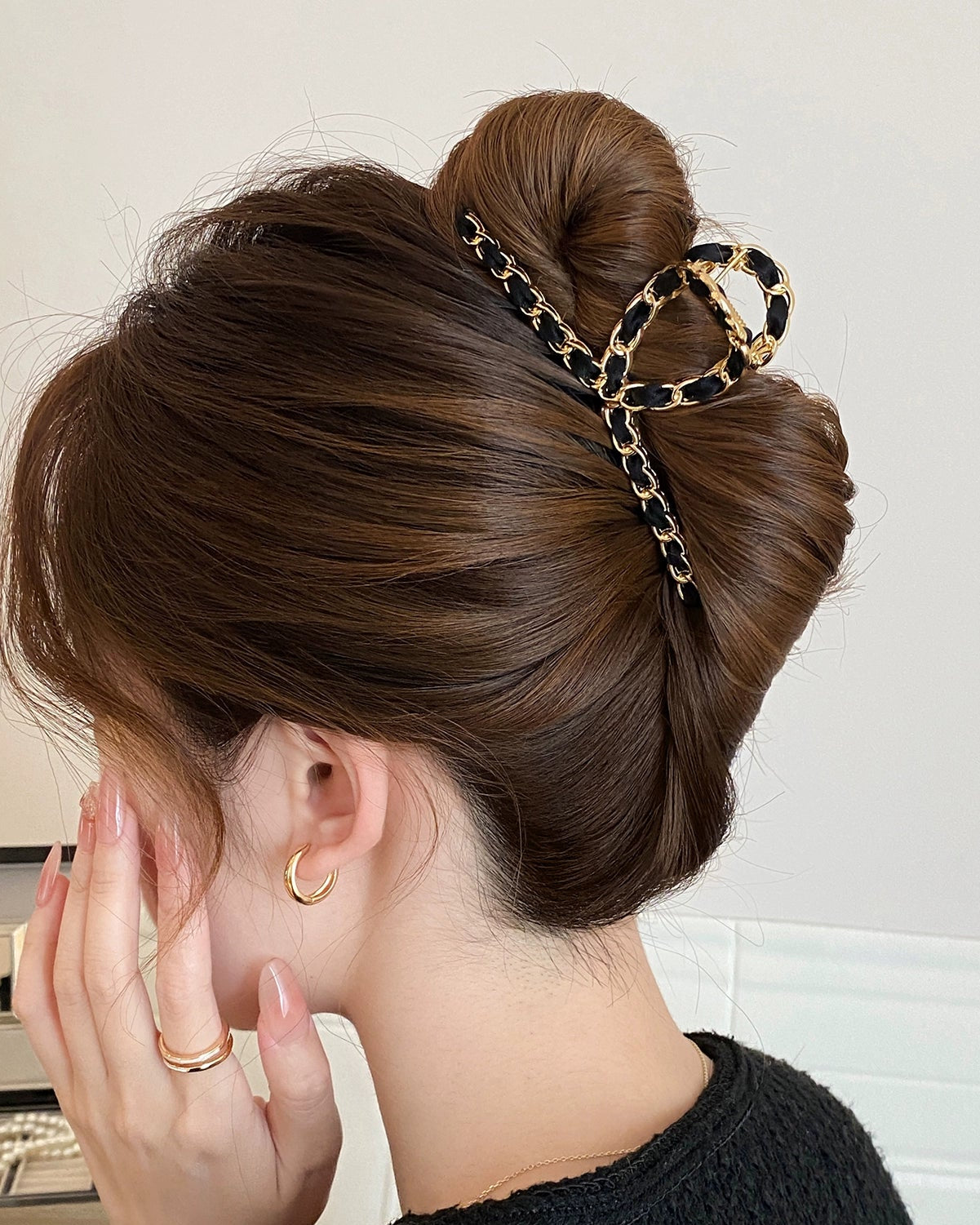 Chain Ribbon Hair Clip 00478