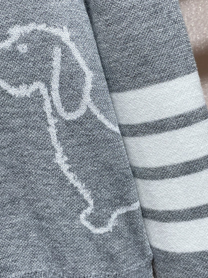 Dog Pattern Gray Sweater 00016