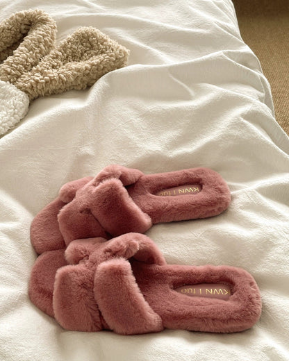 Cloudy Soft Fur Slides 00505