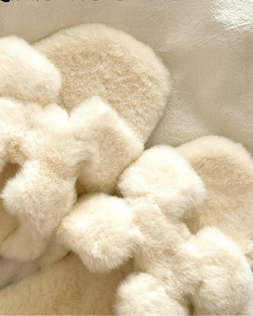 Cloudy Soft Fur Slides 00505