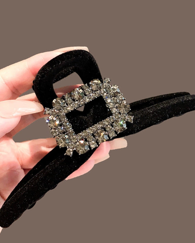Velvet Crystal Square Hair Claw 00474