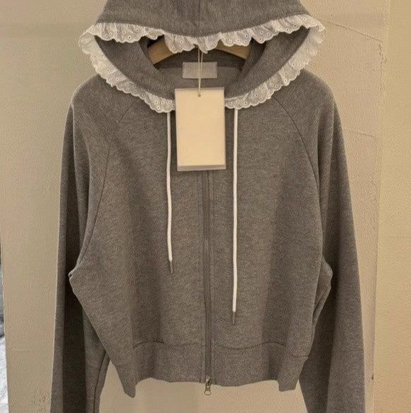 Frill Hood Zip-Up 00232