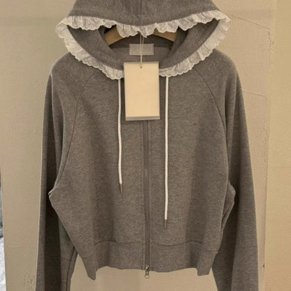Frill Hood Zip-Up 00232