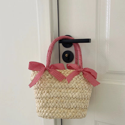 Small Basket Bag with Bow 00056