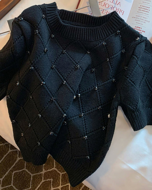 Quilted Sparkle Knit Tee 00251