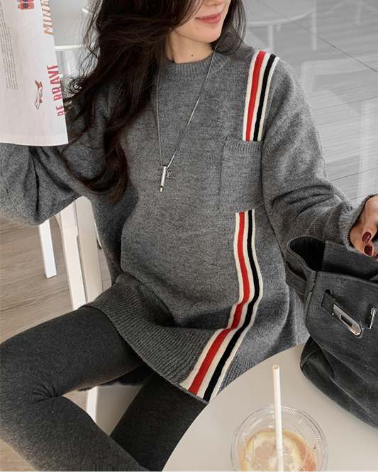 Cozy Color-Block Knit Top 00560