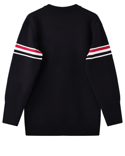 Unisex 3-Stripe Sleeve Knit Sweater 00563