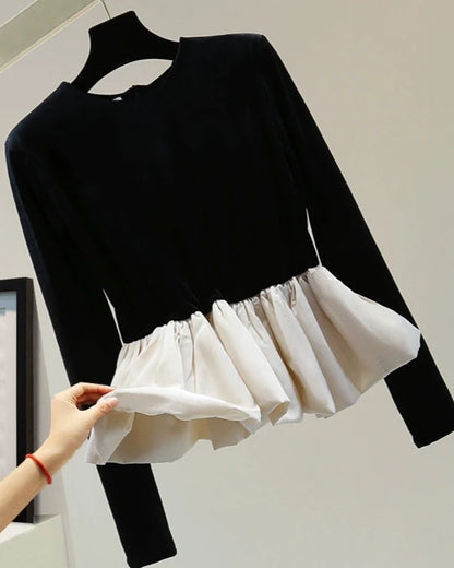 Peplum Long Sleeve Top 00114