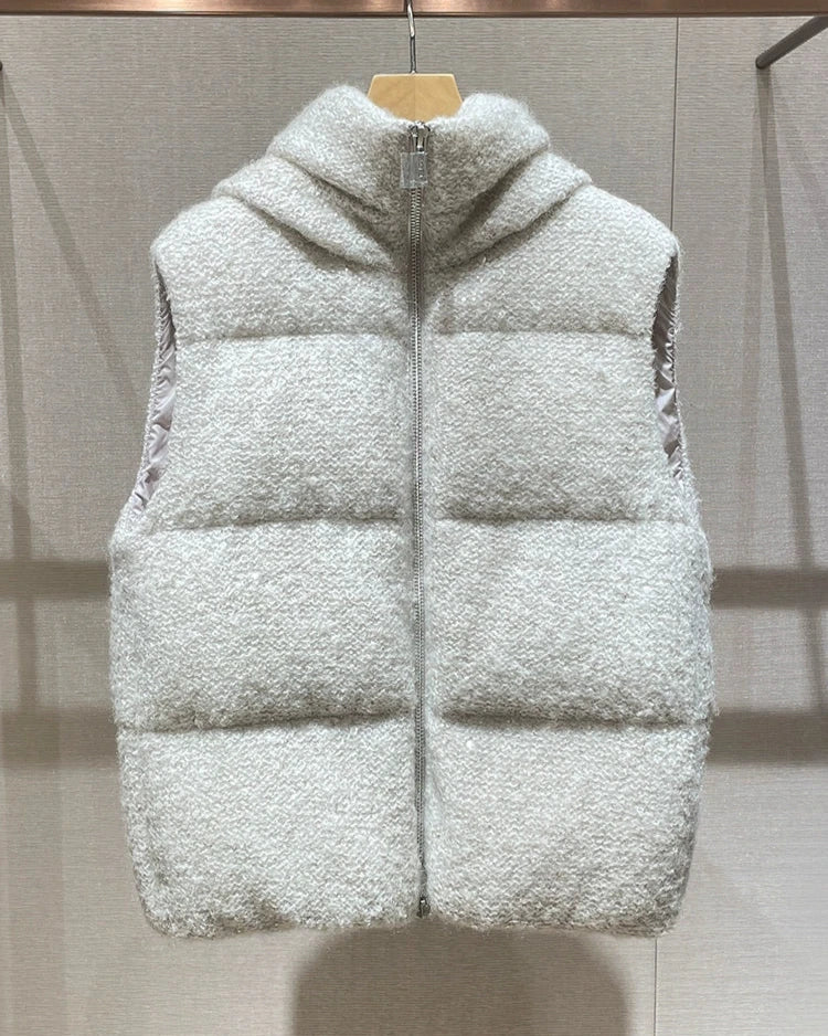 Pale Gray Sleeveless Down Jacket 00018
