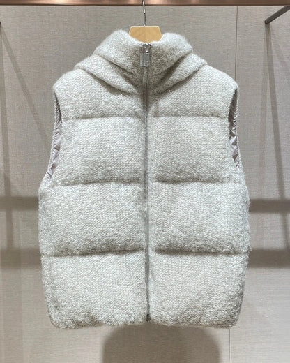 Pale Gray Sleeveless Down Jacket 00018