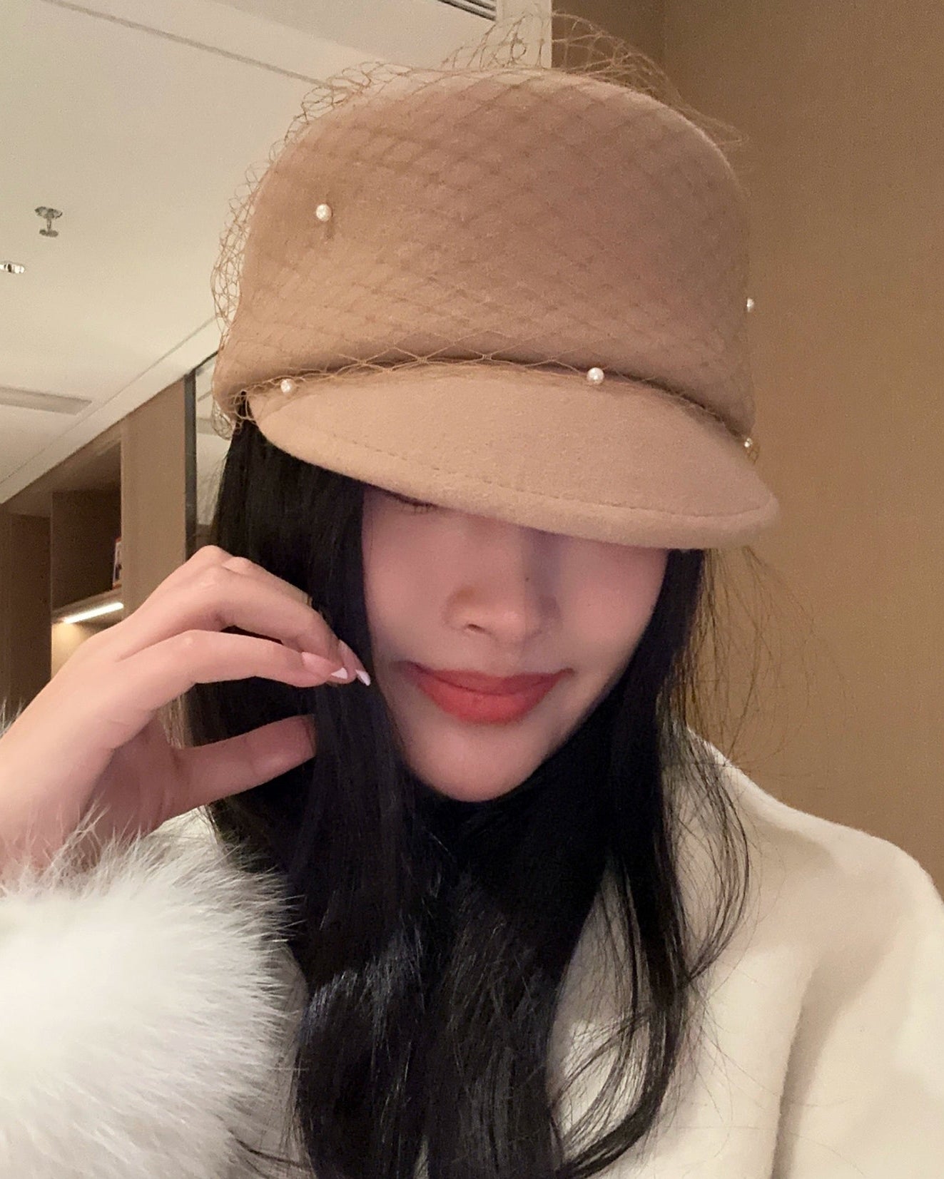 Pearl Veil Wool Cap 00441