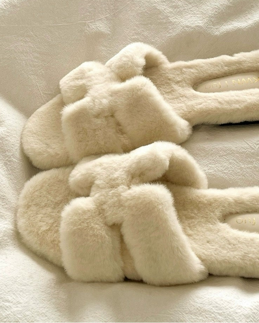 Cloudy Soft Fur Slides 00505