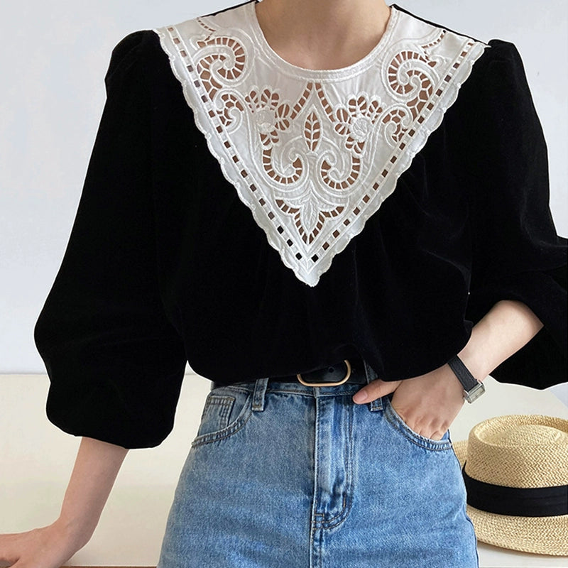 French Vintage Lace Top 00376