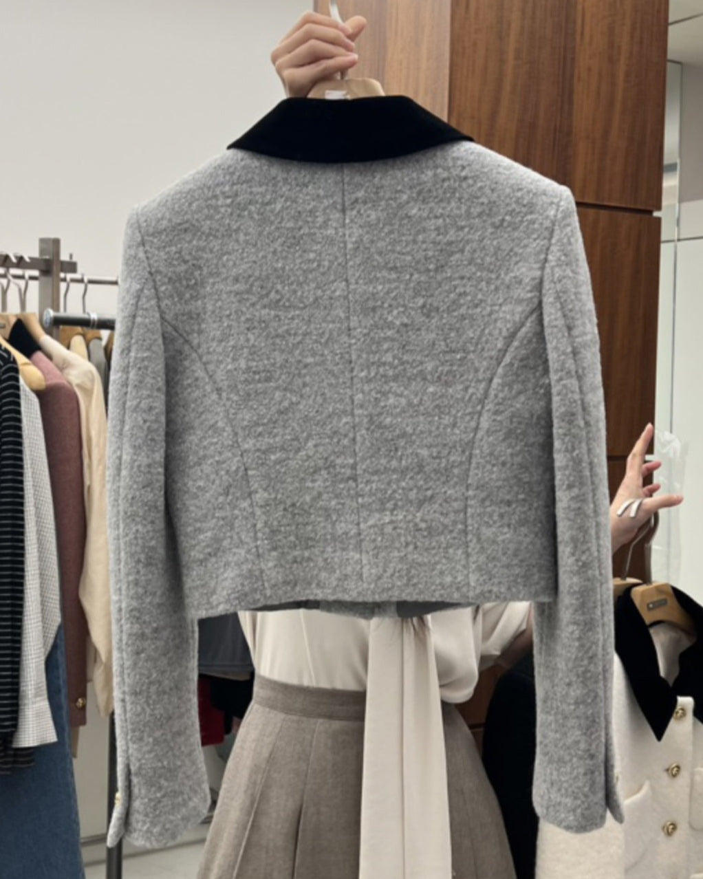 Black Collar Pocket Detail Jacket 00187