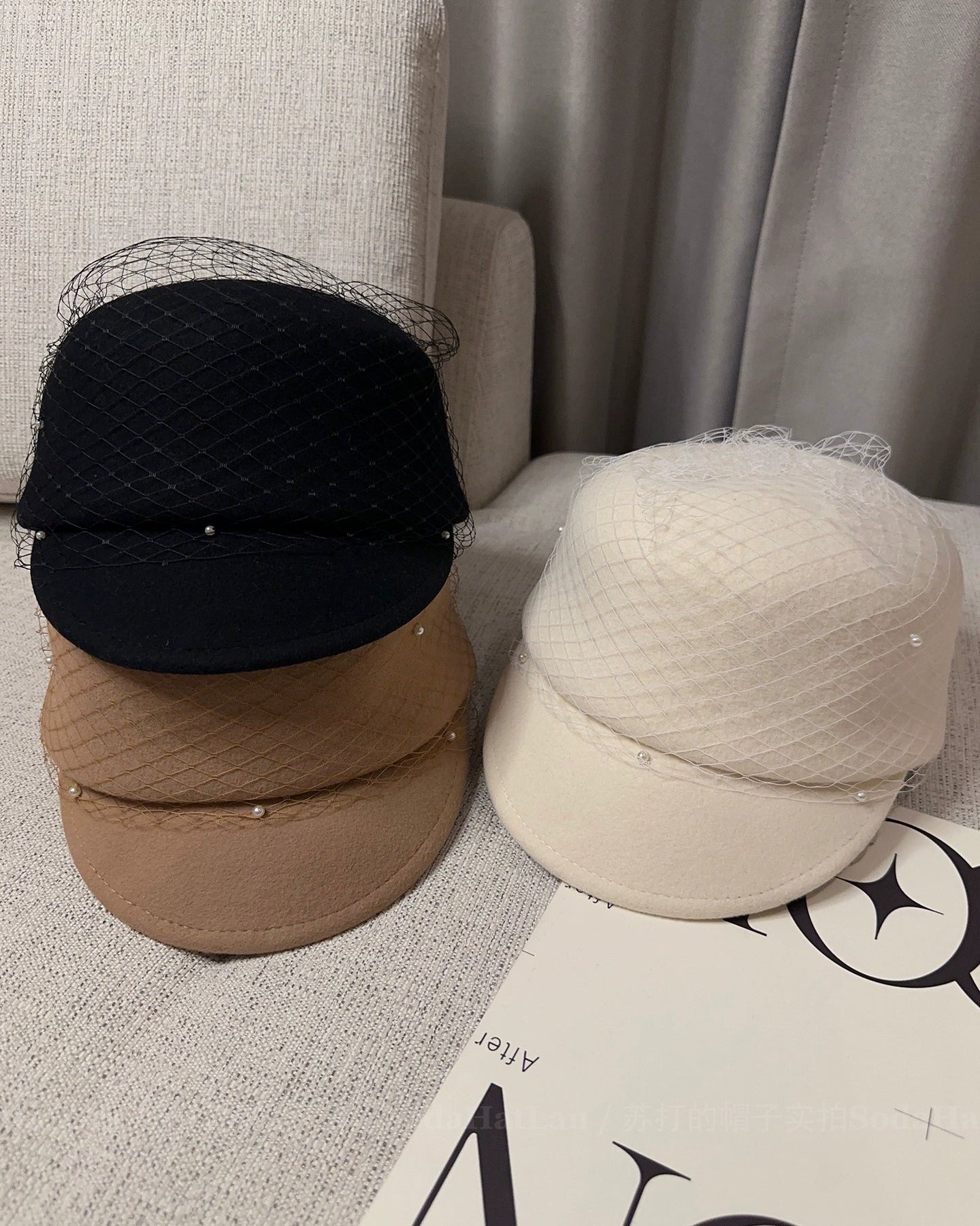 Pearl Veil Wool Cap 00441