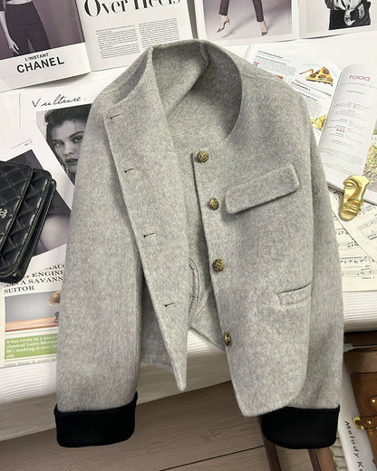 Gray Wool Accent Jacket 00361