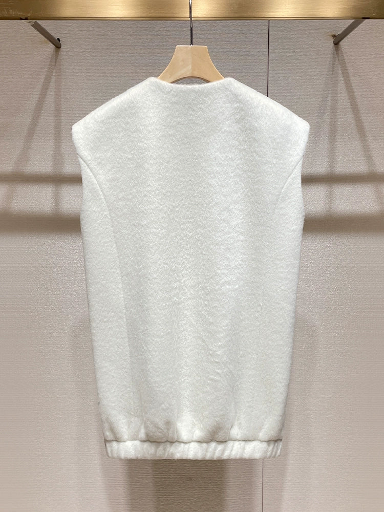 White Sleeveless Top 00028