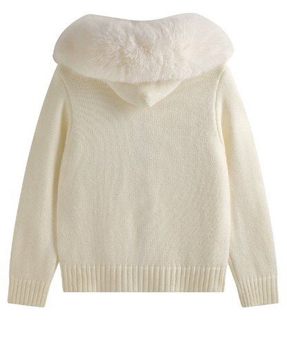 Winter Faux Fur Trimmed Knit Outerwear 00562