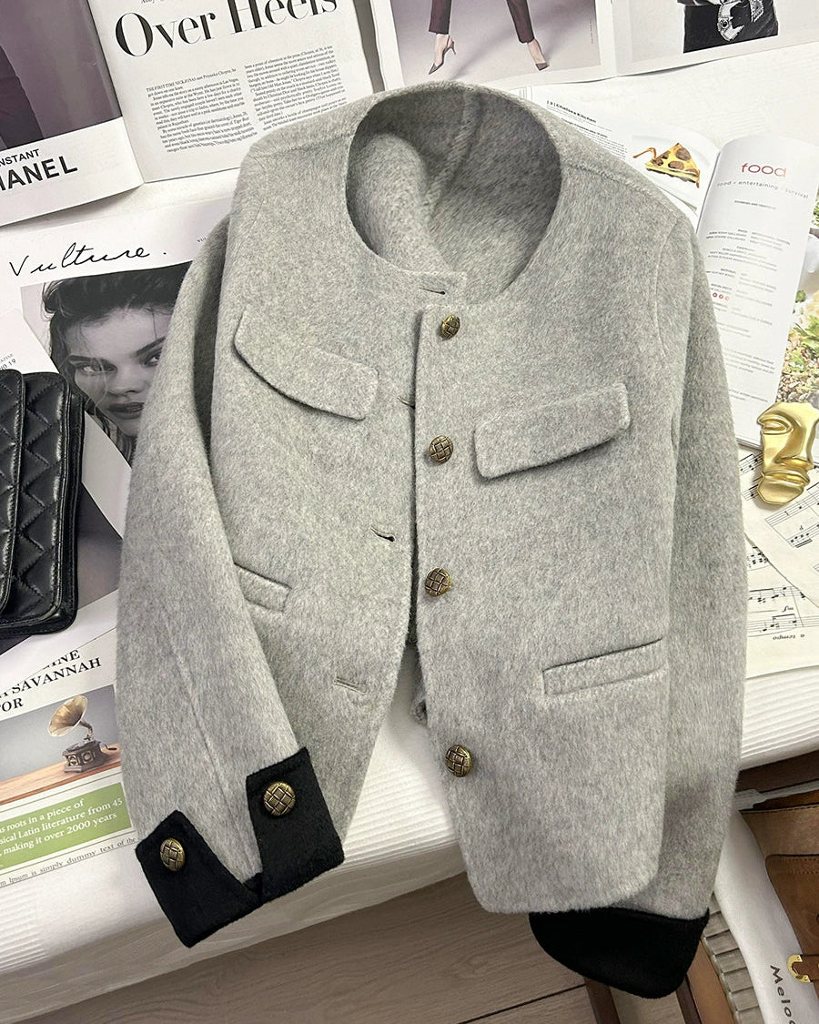 Gray Wool Accent Jacket 00361