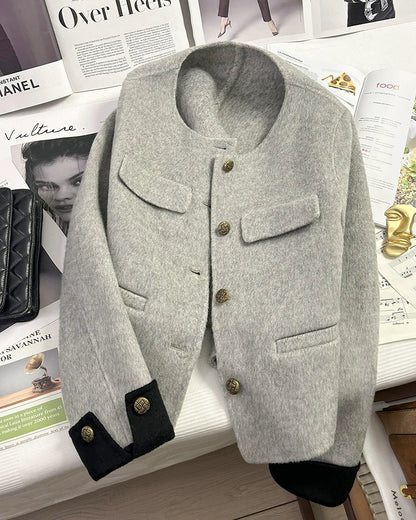 Gray Wool Accent Jacket 00361