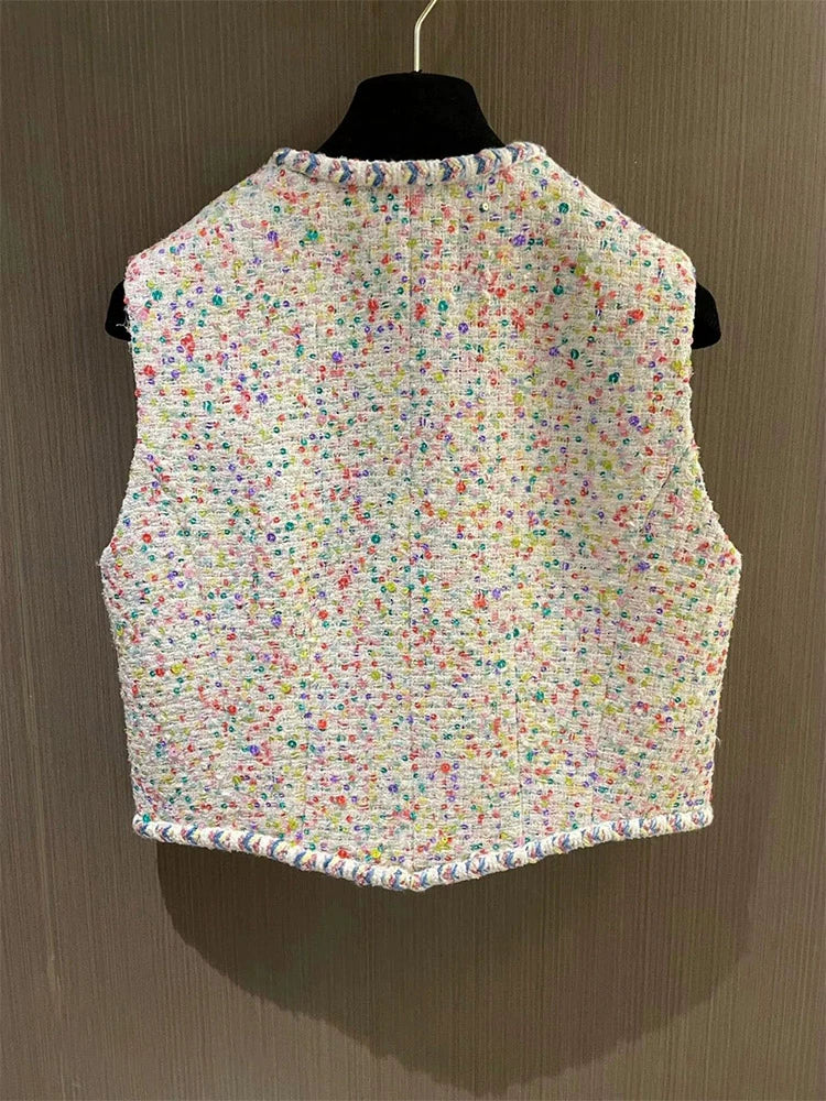 White Tweed Vest 00066