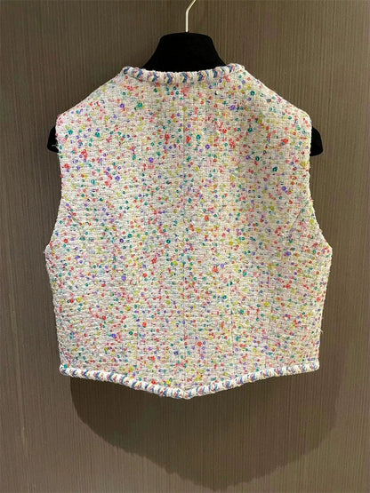 White Tweed Vest 00066
