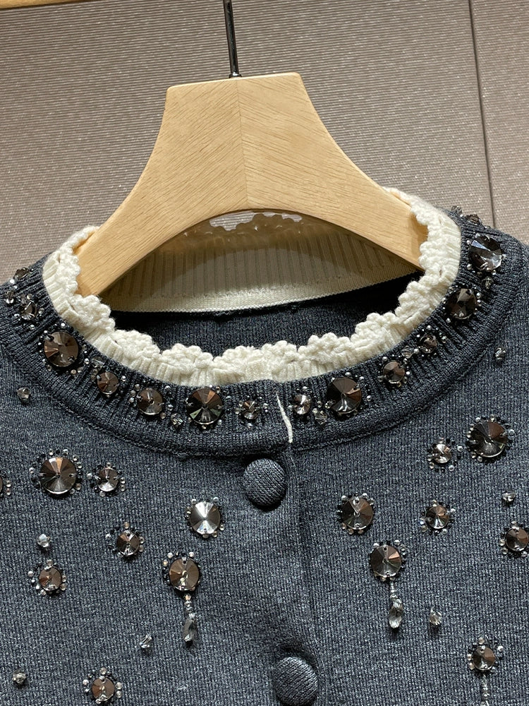 Sparkled Gray Cardigan 00036