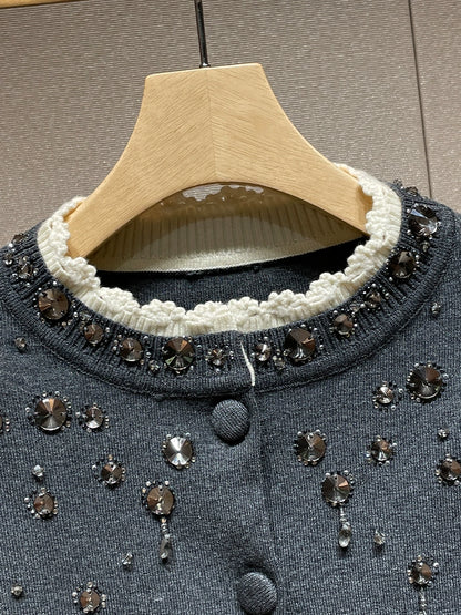 Sparkled Gray Cardigan 00036
