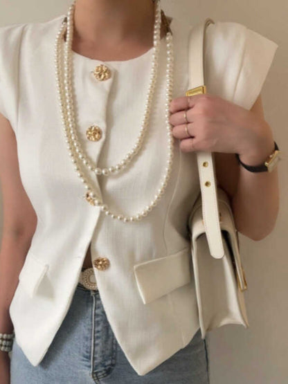 Sleeveless Tailored Vest 00174