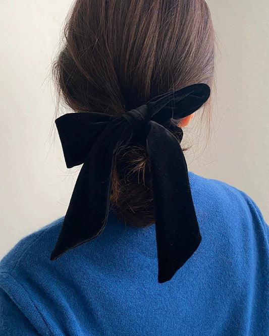 Black Velvet Hair Tie 00003