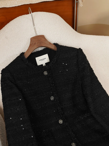 Classic Noir Tweed Jacket 00322