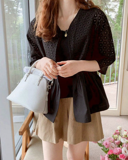 Eyelet Peplum Cover-Up 00264