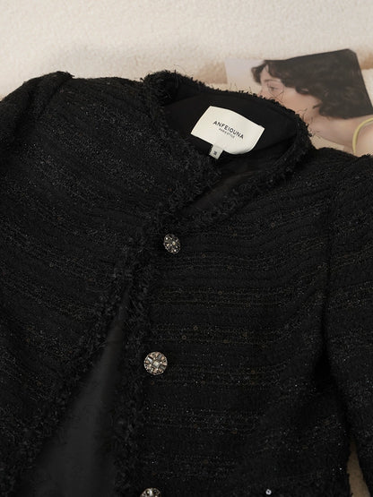 Classic Noir Tweed Jacket 00322