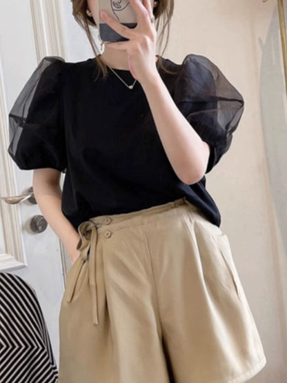 Sheer Puff Charm Tee 00254