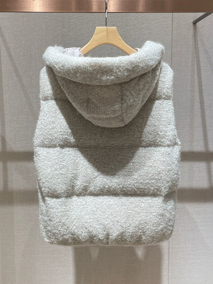 Pale Gray Sleeveless Down Jacket 00018