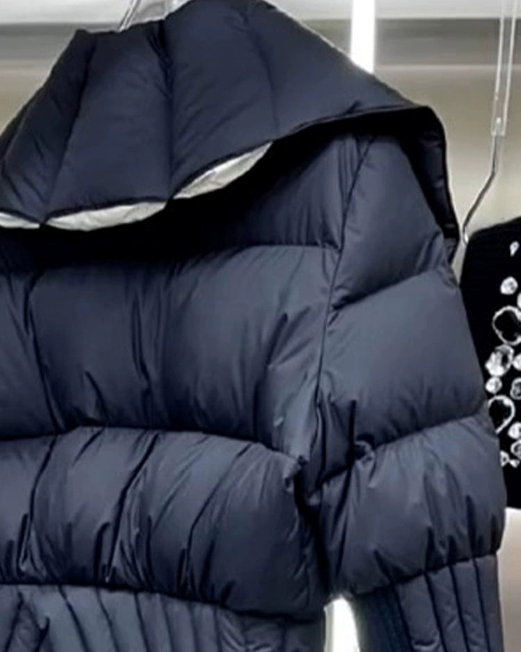 Contrast Rib Collar Down Jacket 00449